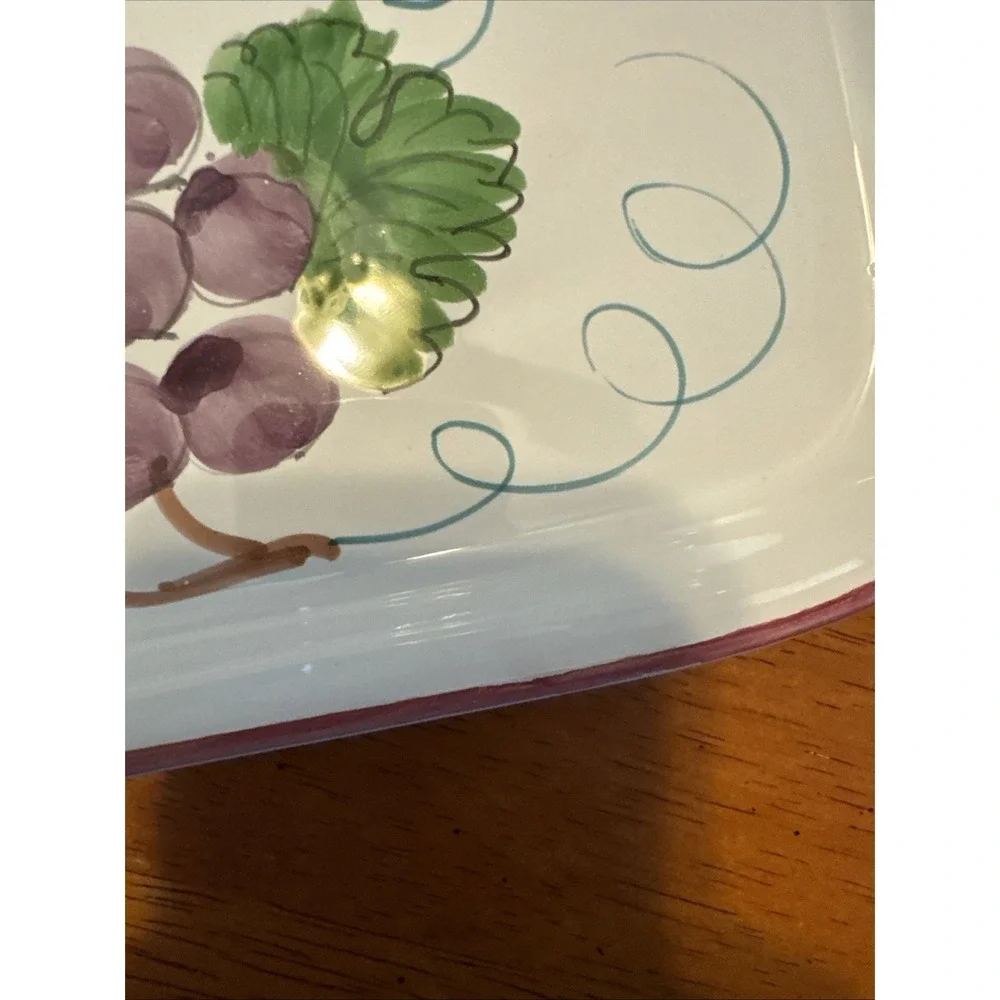 Deruta Signed Hand painted‎ In Italy Serving Dish Tray Platter 11x5
